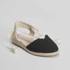 Sale Alpargata de yute cintas negra OH GIRL Sandalias
