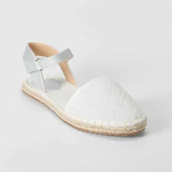 New Alpargata de yute con bordados blanca OH GIRL Sandalias