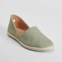 Online Alpargata de yute y piel verde Mujer Alpargatas