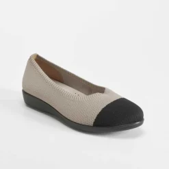 Sale Bailarina knit beige y negra Mujer Zapatos Confort|Bailarinas