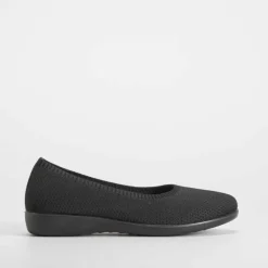 Bailarina knit negra Mujer Zapatos Confort|Bailarinas