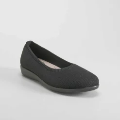 Bailarina knit negra Mujer Zapatos Confort|Bailarinas