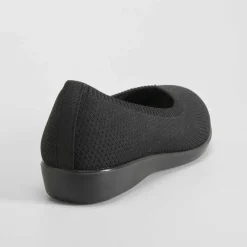 Bailarina knit negra Mujer Zapatos Confort|Bailarinas