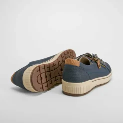 Sale Blucher cremallera en azul marino Mujer Zapatos Planos|Bluchers