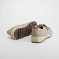 Hot Blucher cremallera en beige Mujer Zapatos Planos|Bluchers