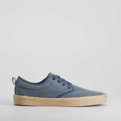 Hot Blucher de lona y yute azul marino Hombre Zapatillas Lona