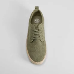 Blucher de lona y yute verde Hombre Zapatillas Lona