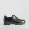 Blucher negro tacón dentado Mujer Zapatos Confort|Bluchers