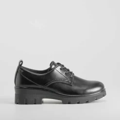 Blucher negro tacón dentado Mujer Zapatos Confort|Bluchers