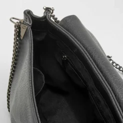 Hot Bolso bandolera solapa pestuntes negro Bolsos Y Carteras