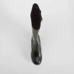 Outlet Bota alta de tacón con plataforma negro Mujer Botas Planas