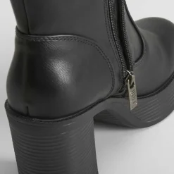 Outlet Bota alta de tacón con plataforma negro Mujer Botas Planas