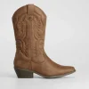 Clearance Bota campera alta tacón Mujer Botas Tacón