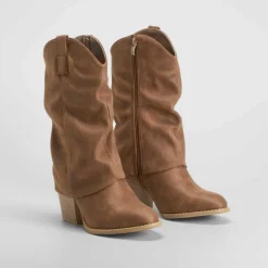 Best Bota campera tacón marrón Mujer Botas Tacón