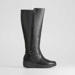 Discount Bota cuña negra de Mujer Botas Planas