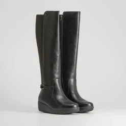 Discount Bota cuña negra de Mujer Botas Planas