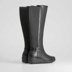 Discount Bota cuña negra de Mujer Botas Planas