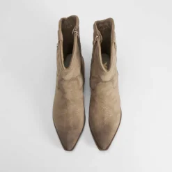 Bota tacón campera beige Mujer Botines Tacón
