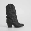 Clearance Bota tacón campera negra Mujer Botines Tacón