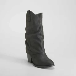 Clearance Bota tacón campera negra Mujer Botines Tacón