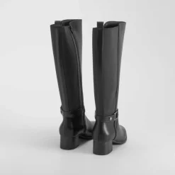 Clearance Bota tacón medio negro Mujer Botas Tacón