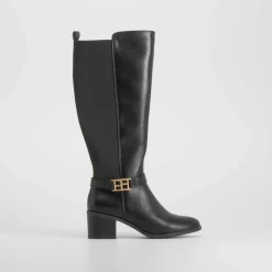 New Bota tacón medio negro PICCOLA PIU Mujer Botas Tacón