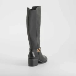 New Bota tacón medio negro PICCOLA PIU Mujer Botas Tacón