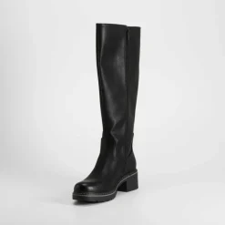 Bota tacón negra Mujer Botas Tacón