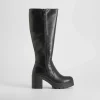 Discount Bota tacón plataforma negra Mujer Botas Tacón