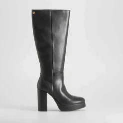 Discount Bota tacón plataforma negra Mujer Botas Tacón