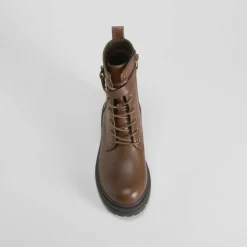 Online Botín acordonado marrón PICCOLA PIU Mujer Botines Planos