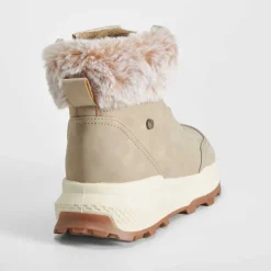 Hot Botín adeportivado cordón beige Mujer Botines Planos