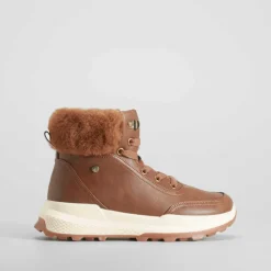 Clearance Botín adeportivado cordón marrón Mujer Botines Planos