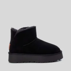 Online Botín australiano negro Mujer Botines Planos