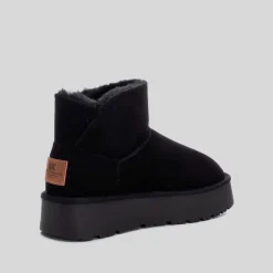 Online Botín australiano negro Mujer Botines Planos