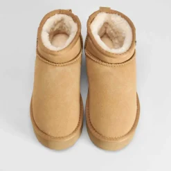 New Botín bajo con plataforma piel Mujer Botines Planos