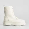 Clearance Botín blanco militar Mujer Botines Planos