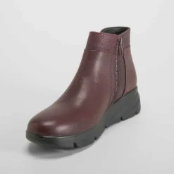 New Botín burdeos Mujer Botines Planos