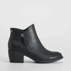Sale Botín campero cremallera negro Mujer Botines Tacón