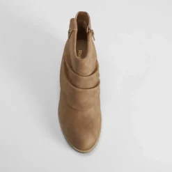 Clearance Botín campero pala plisada marrón Mujer Botines Tacón