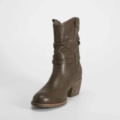 Hot Botín campero tacón marrón Mujer Botines Tacón