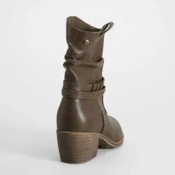 Hot Botín campero tacón marrón Mujer Botines Tacón