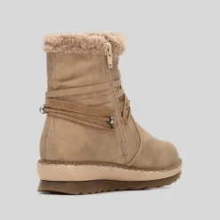 New Botín casual pelo beige Mujer Botines Planos