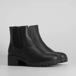 Outlet Botín chelsea basic track negro Mujer Botines Tacón|Botines Planos