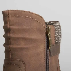 New Botín con cuña marrón Mujer Botines Planos