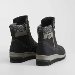 Best Botín con cuña negro Mujer Botines Planos