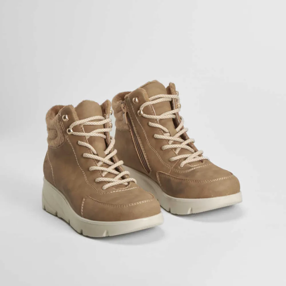 Best Botín cordón Soft Insock camel Mujer Botines Planos