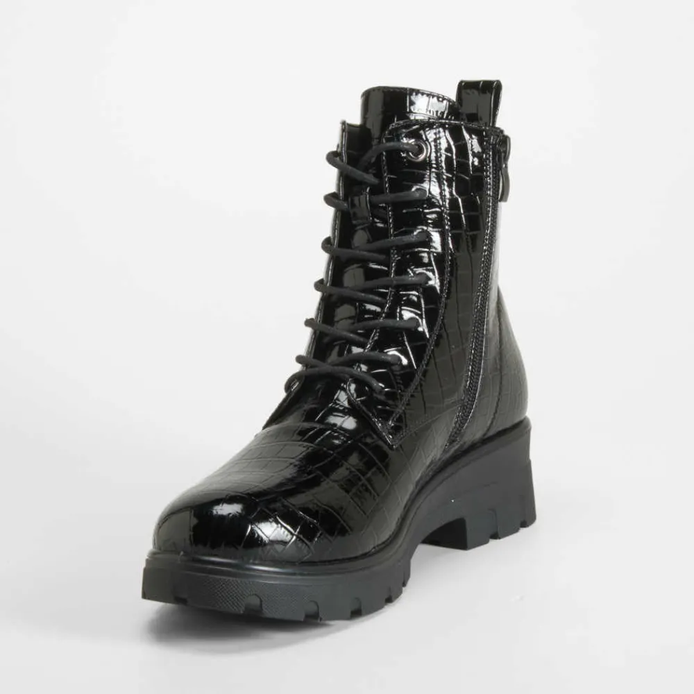 Discount Botín cordón Soft Insock negro Mujer Botines Planos