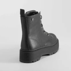 Sale Botín cremallera plataforma negro Mujer Botines Plataforma