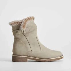 Hot Botín crepe hebillas beige Mujer Botines Planos